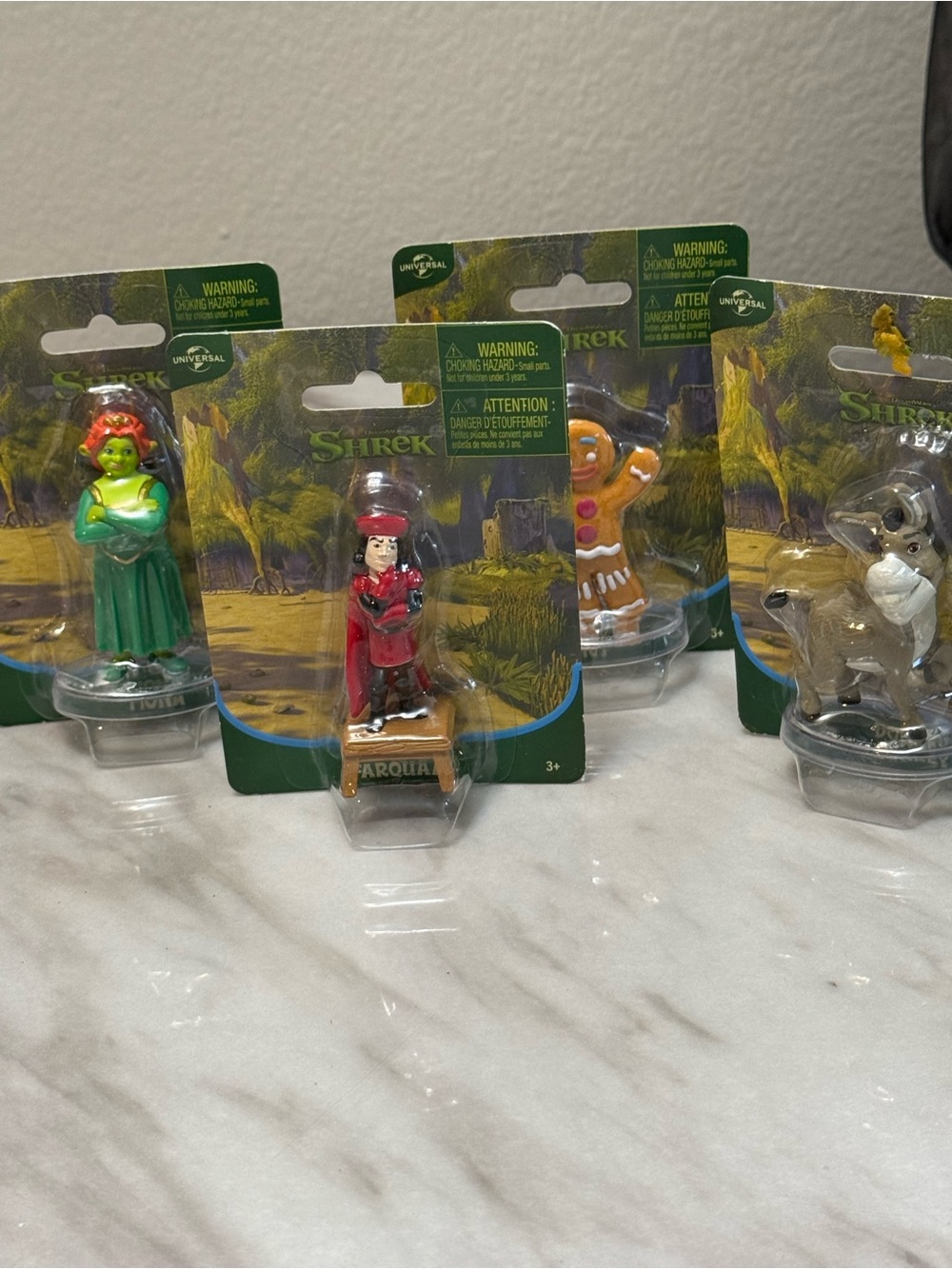 Dreamworks Shrek mini figurines Fiona Donkey Lord Fardqua Gingerbread Man